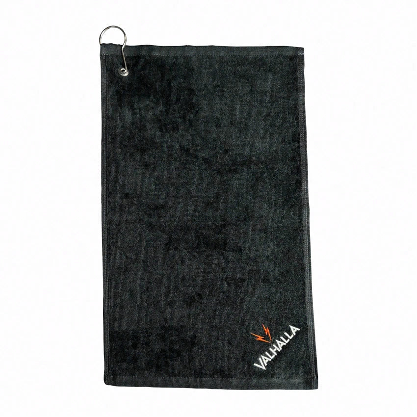 Valhalla Embroidered Logo Black Towel