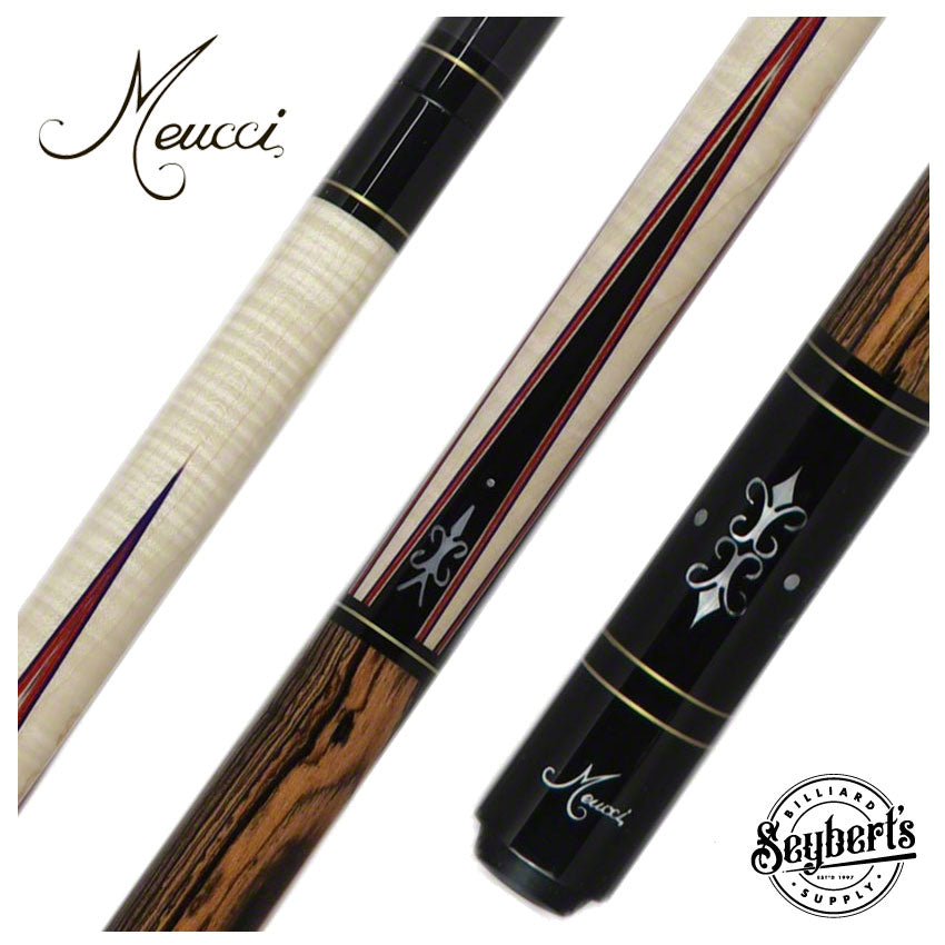 Meucci Natural Wood Series ANW3C Pool Cue - Birdseye Maple and Bocote with Carbon Shaft