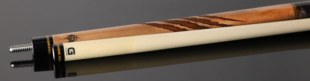 McDermott G339 G Series No Wrap Pool Cue - Wildfire 3D Grizzly Bear with Gray-Stained Maple Wrap Handle