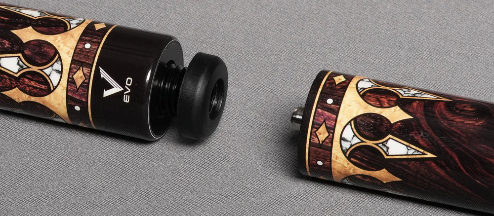 EVO Crown Series Ancient Oak Leather Wrap Pool Cue Maxbing Edition