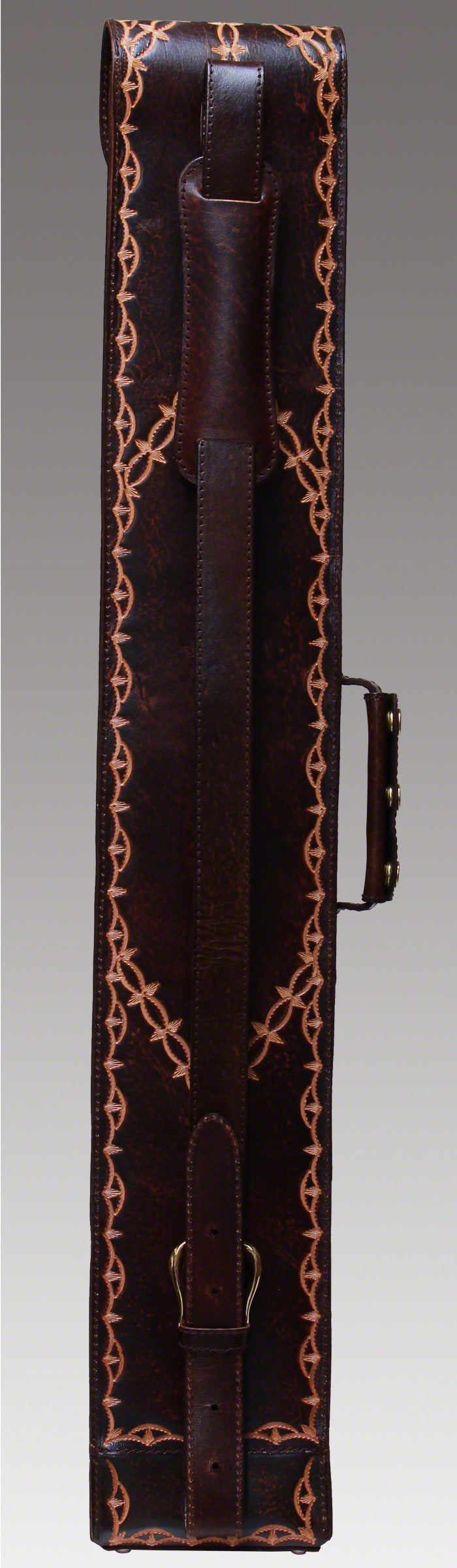Instroke 2x4 FIT-B Brown Hand Tooled Pool Cue Case