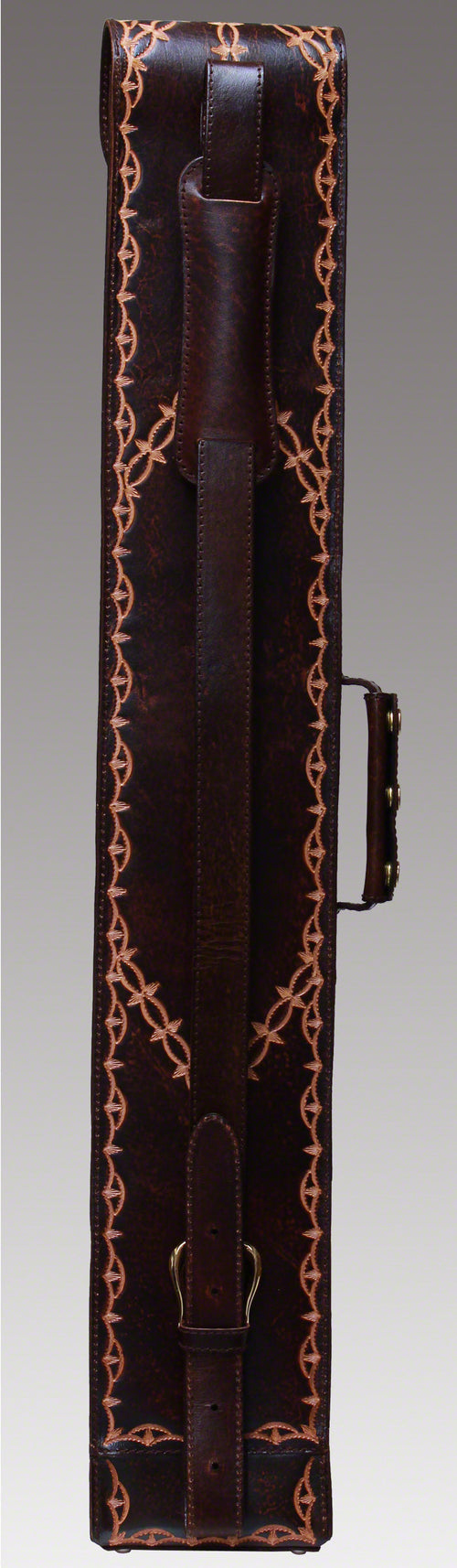 Instroke 2x4 FIT-B Brown Hand Tooled Pool Cue Case