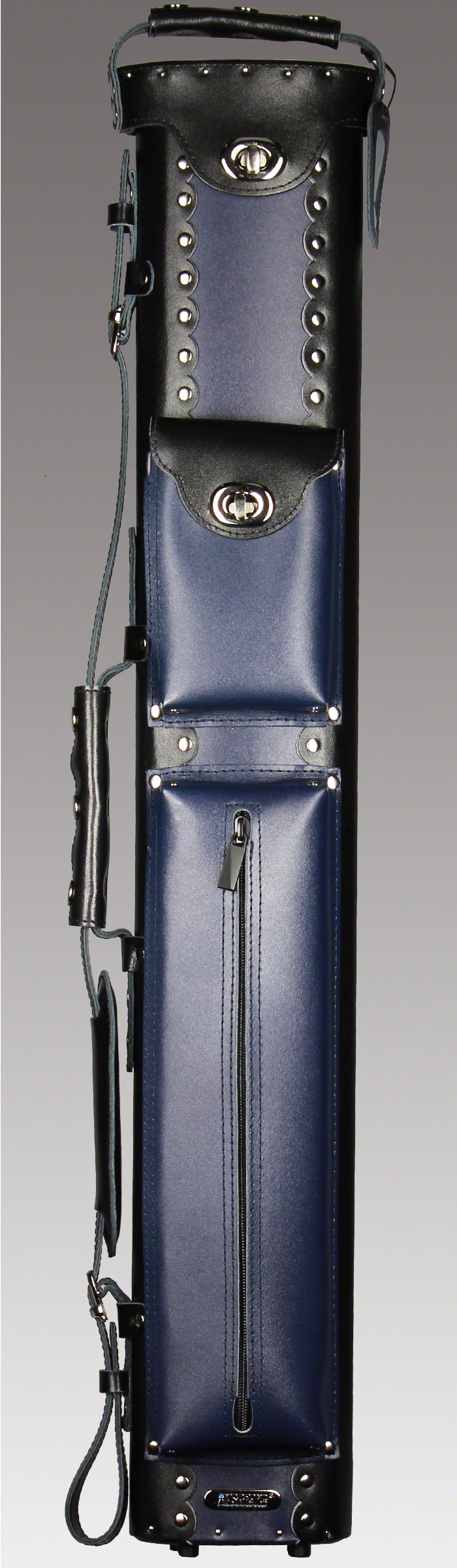 2X3 Black/Blue Leather Geo Case