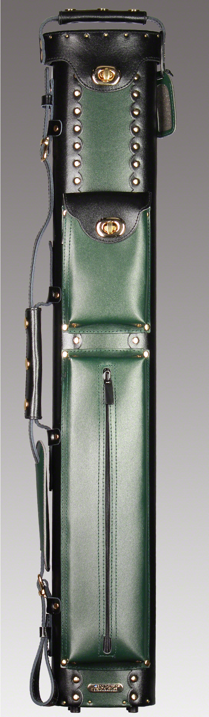 2X4 Black/Green Leather Geo Case