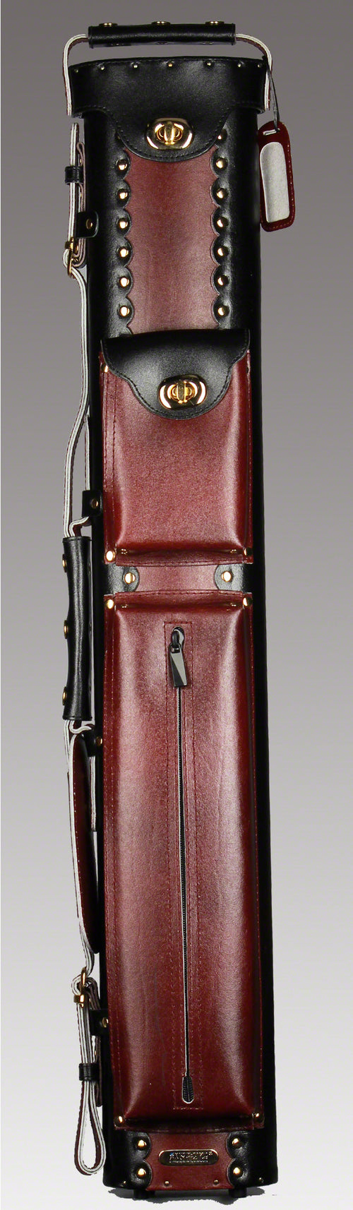 2X4 Black/Burgundy Leather Geo Case