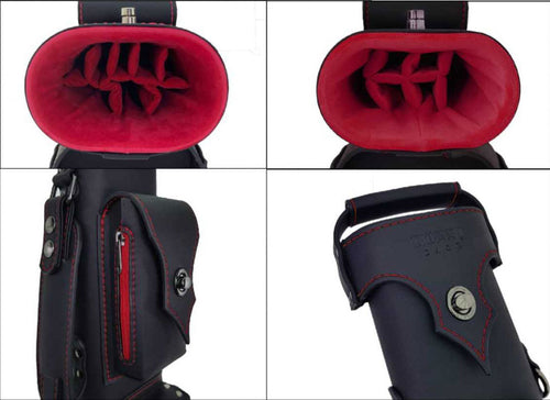 Holly Spectrum Series Pool Cue Case - Ruby Stitched 3