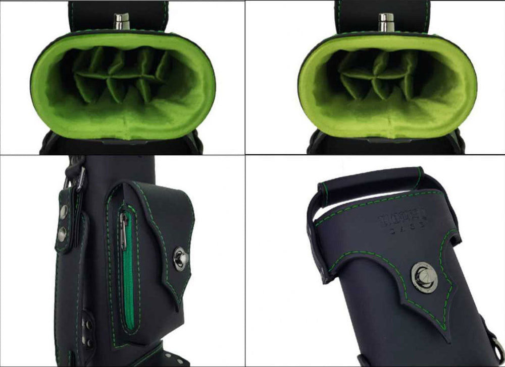 Holly Spectrum Series Pool Cue Case - Emerald Stitched