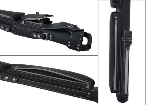 Holly Monochrome Series Pool Cue Case - Gray Stitched 3