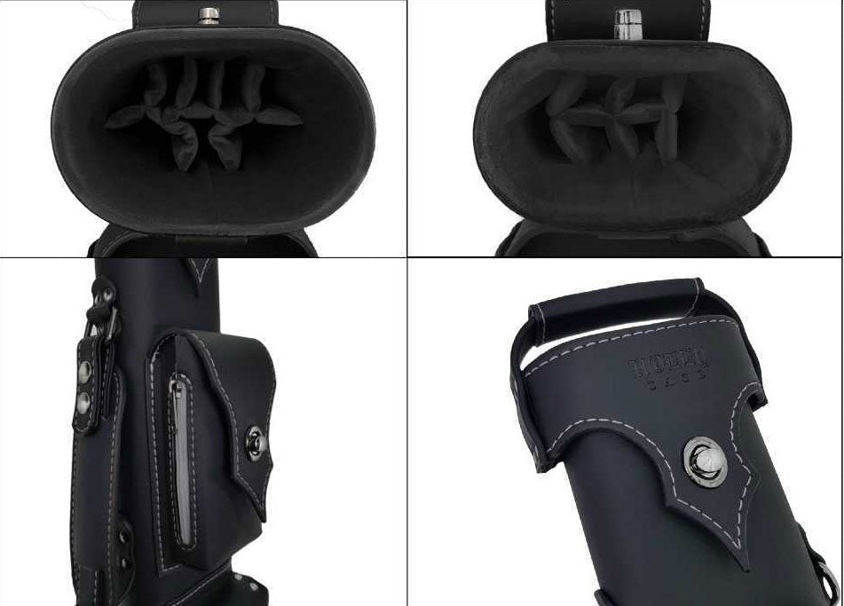 Holly Monochrome Series Pool Cue Case - Gray Stitched