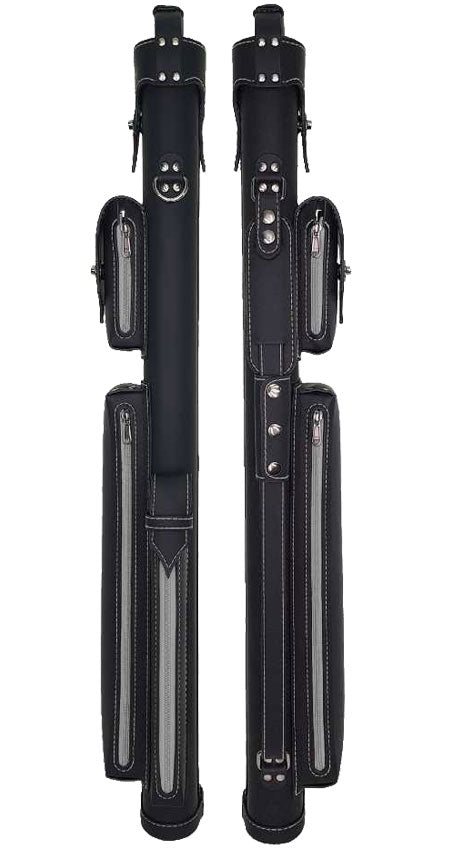 Holly Monochrome Series Pool Cue Case - Gray Stitched 5