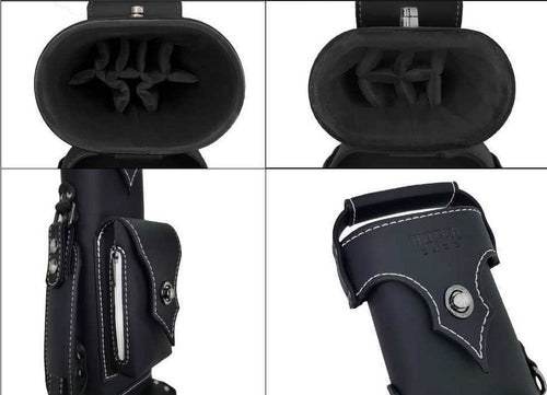 Holly Monochrome Series Pool Cue Case - White Stitched 3