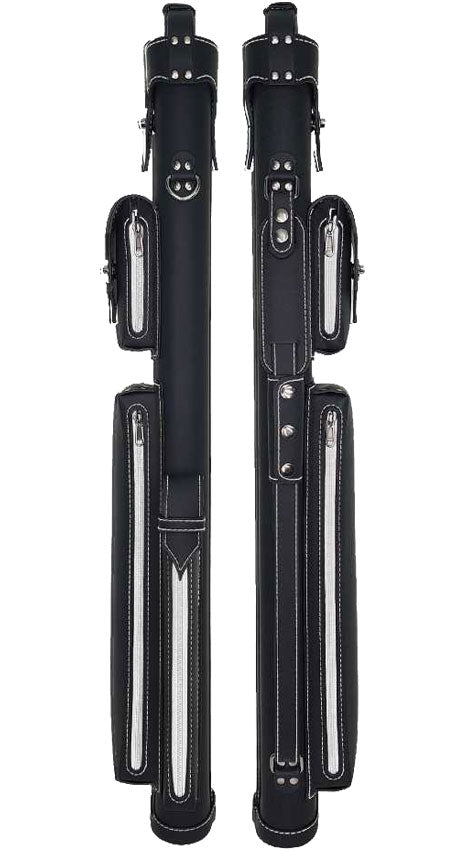 Holly Monochrome Series Pool Cue Case - White Stitched