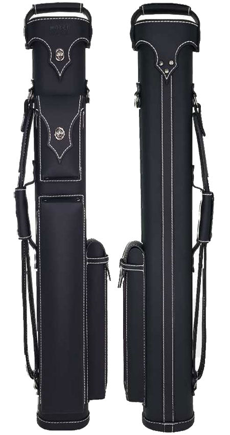 Holly Monochrome Series Pool Cue Case - White Stitched