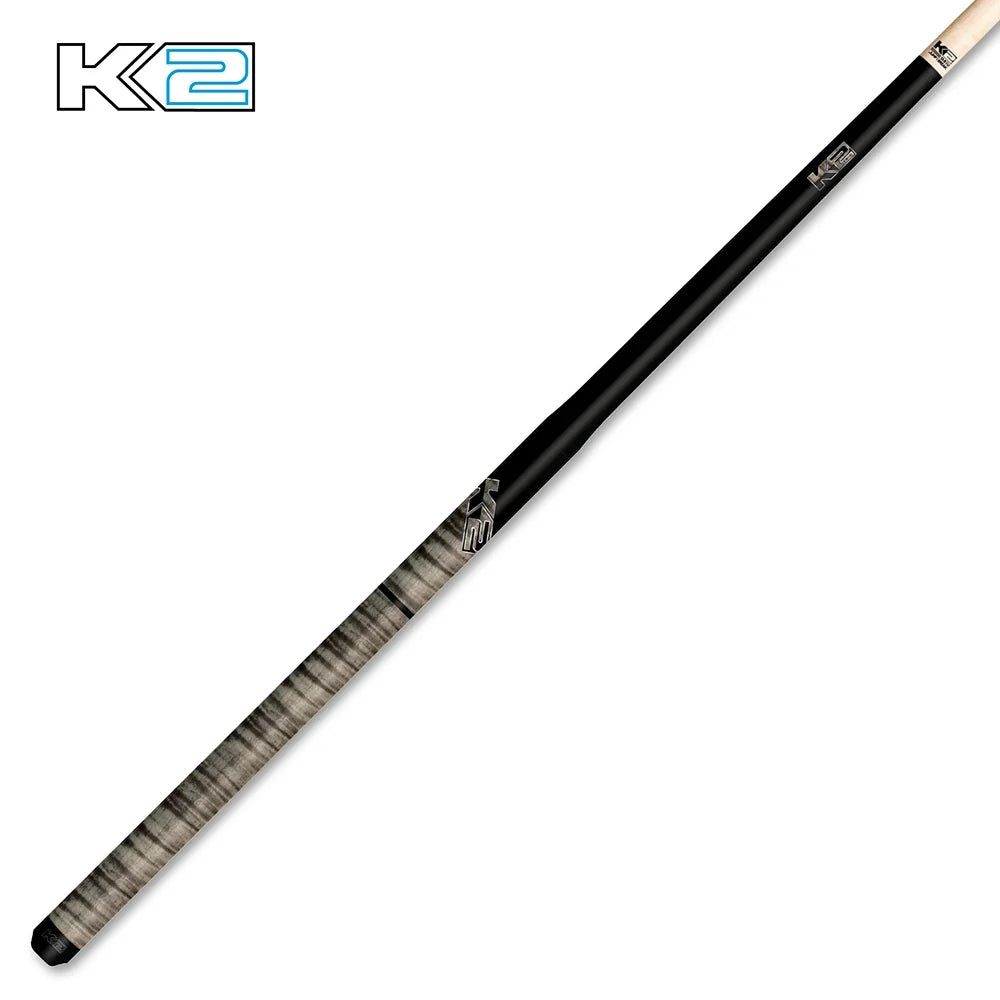K2 Black and Gray Curly Maple 6 in 1 No Wrap Break/Jump Pool Cue
