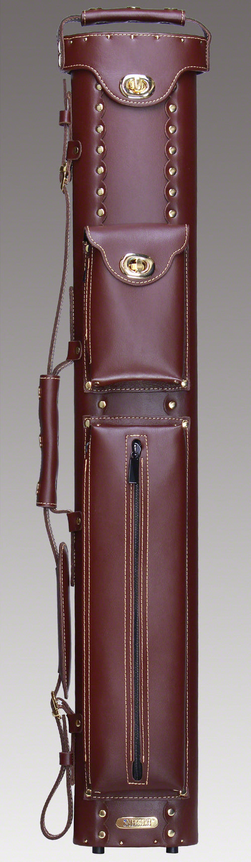 3X7 Instroke Chestnut Leather Cowboy Cue Case