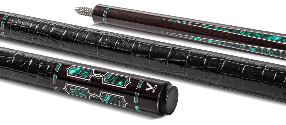 EVO Luna Malachite Eclipse Leather Wrap Pool Cue