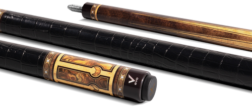 EVO Luna Golden Crest Leather Wrap Pool Cue 2