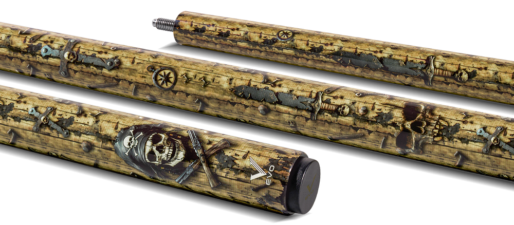 EVO Pirate Golden Plunder No Wrap Pool Cue