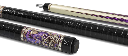EVO Beast Amethyst Lion Leather Wrap Pool Cue 2