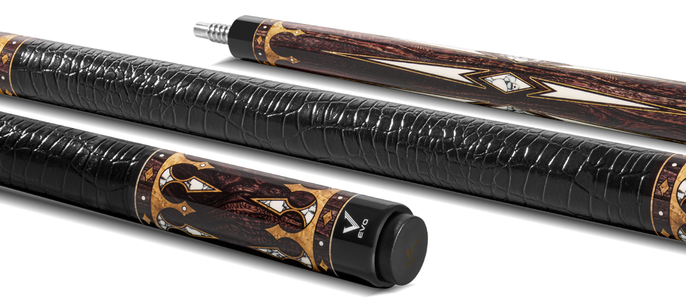 EVO Crown Ancient Oak Leather Wrap Pool Cue