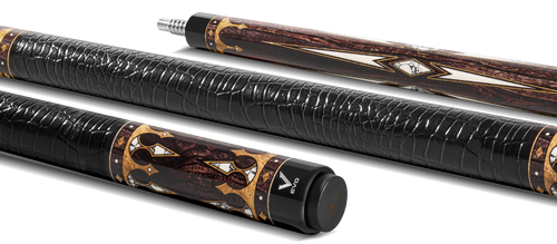 EVO Crown Ancient Oak Leather Wrap Pool Cue 2