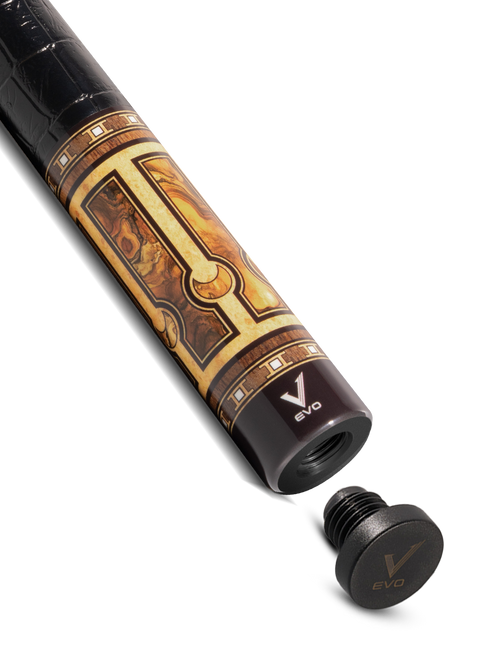 EVO Luna Golden Crest Leather Wrap Pool Cue 6
