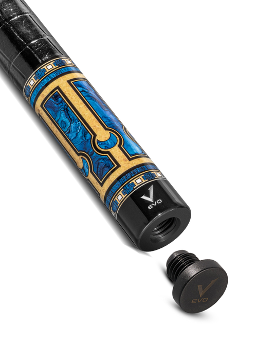 EVO Luna Sapphire Gate Leather Wrap Pool Cue 6