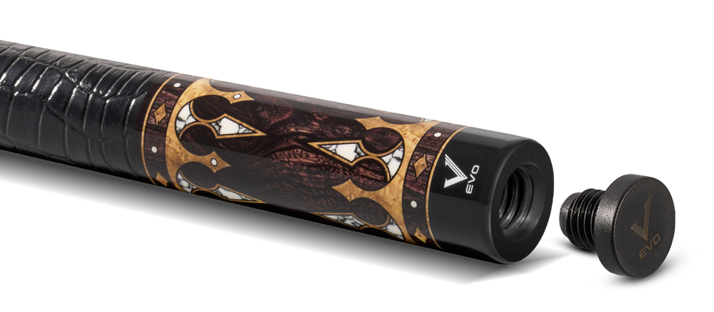 EVO Crown Ancient Oak Leather Wrap Pool Cue