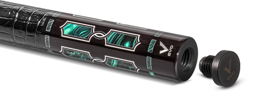EVO Luna Malachite Eclipse Leather Wrap Pool Cue 5