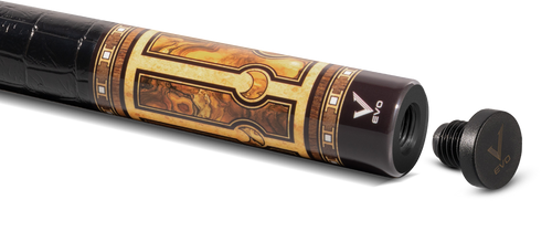 EVO Luna Golden Crest Leather Wrap Pool Cue 5
