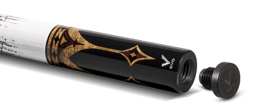 EVO Crown Royal Black Pool Cue with White Lizard Wrap 5