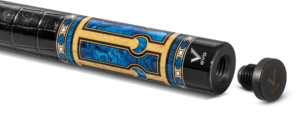 EVO Luna Sapphire Gate Leather Wrap Pool Cue