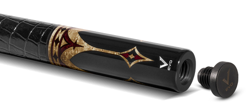 EVO Crown Royal Black Pool Cue with Black Crocodile Wrap 5