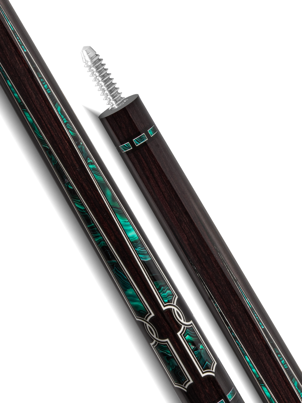 EVO Luna Malachite Eclipse Leather Wrap Pool Cue
