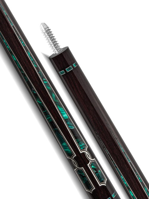 EVO Luna Malachite Eclipse Leather Wrap Pool Cue 8