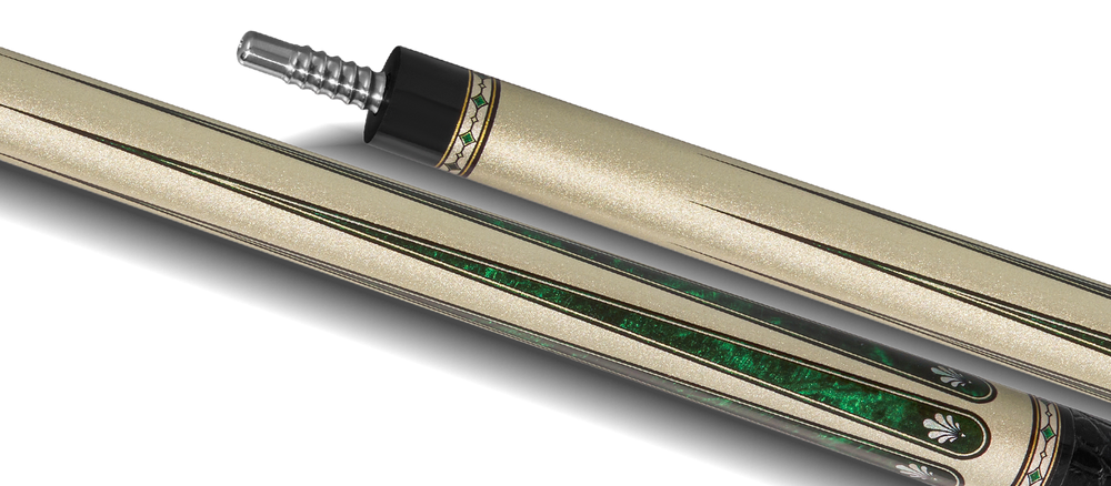 EVO Beast Emerald Cobra Leather Wrap Pool Cue
