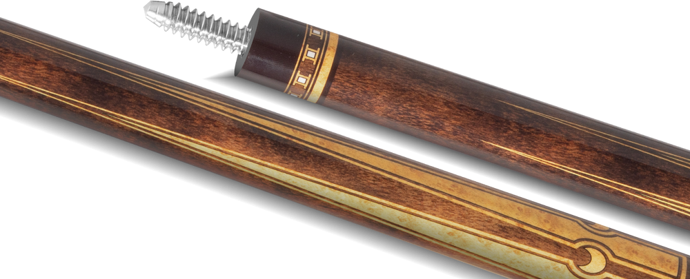 EVO Luna Golden Crest Leather Wrap Pool Cue