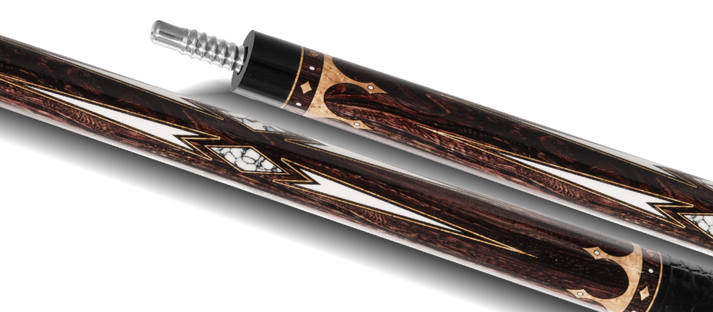 EVO Crown Ancient Oak Leather Wrap Pool Cue