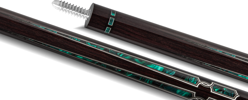 EVO Luna Malachite Eclipse Leather Wrap Pool Cue