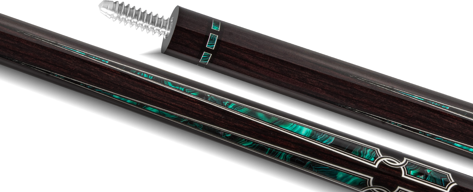 EVO Luna Malachite Eclipse Leather Wrap Pool Cue