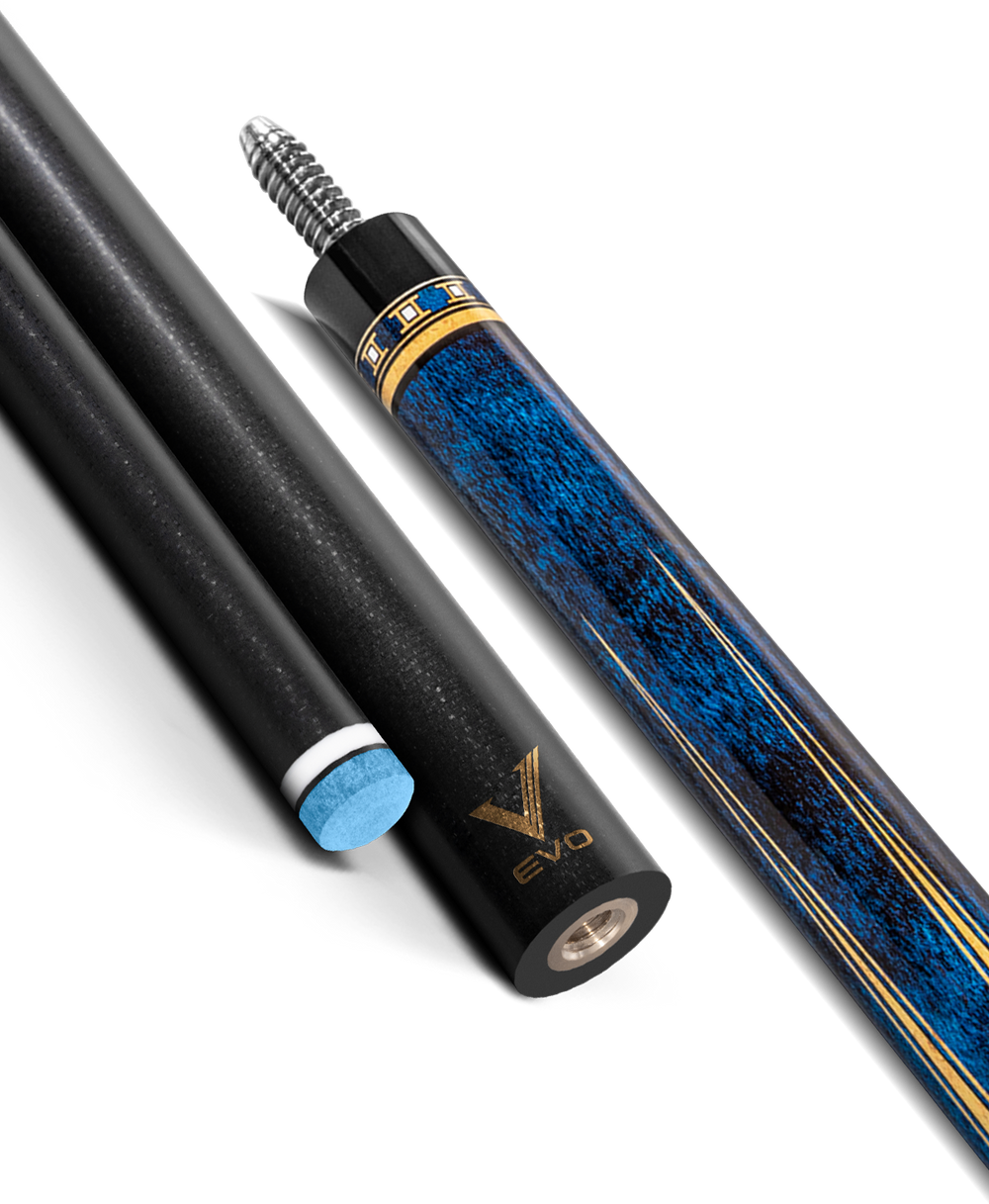 EVO Luna Sapphire Gate Leather Wrap Pool Cue