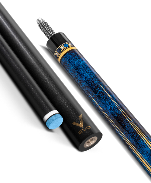 EVO Luna Sapphire Gate Leather Wrap Pool Cue 10