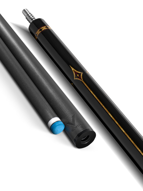 EVO Crown Royal Black Pool Cue with White Lizard Wrap 10