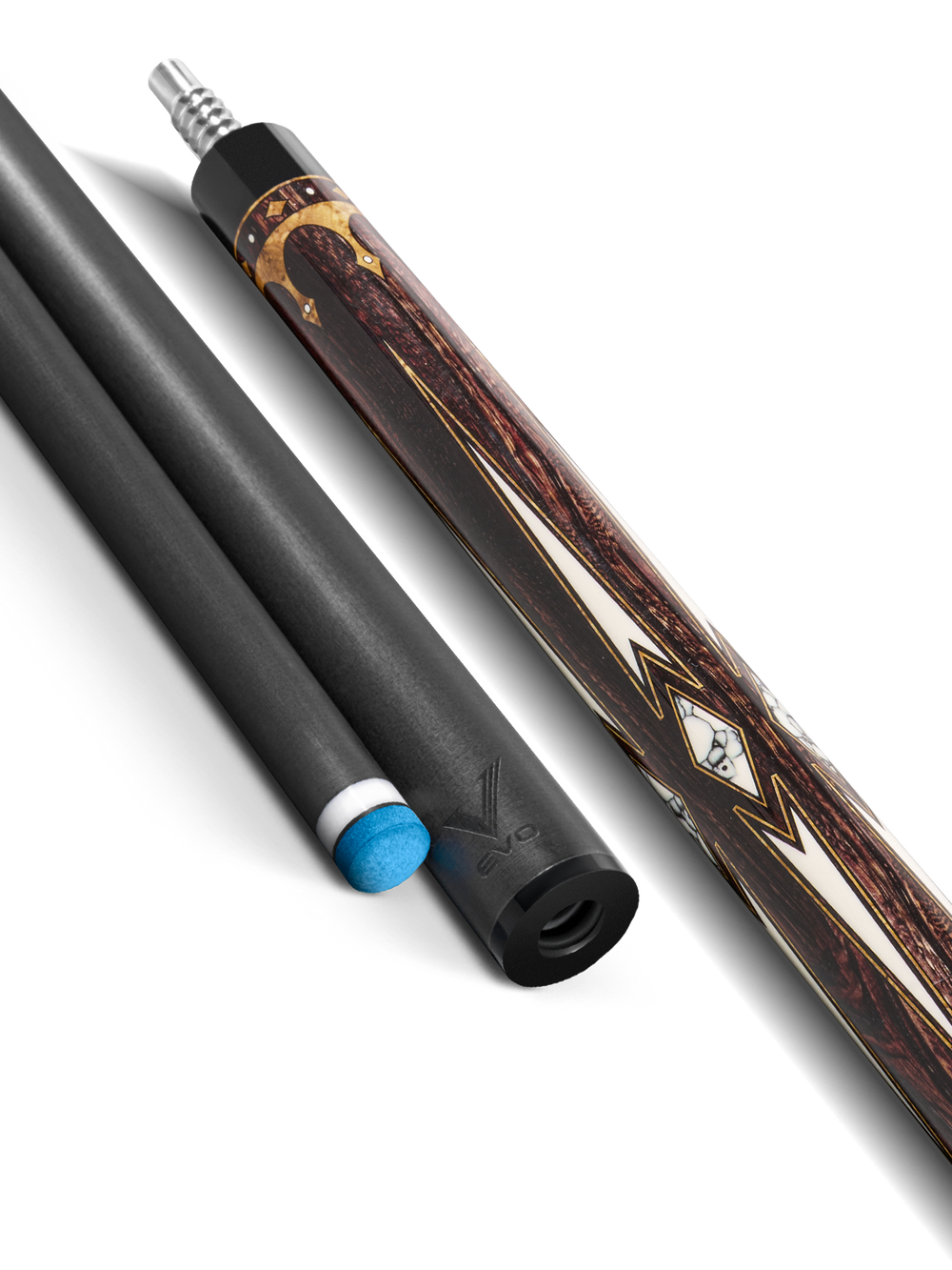 EVO Crown Ancient Oak Leather Wrap Pool Cue