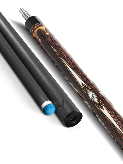 EVO Crown Ancient Oak Leather Wrap Pool Cue 10