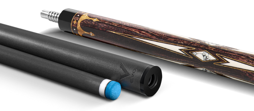 EVO Crown Ancient Oak Leather Wrap Pool Cue 9