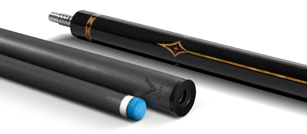 EVO Crown Royal Black Pool Cue with White Lizard Wrap