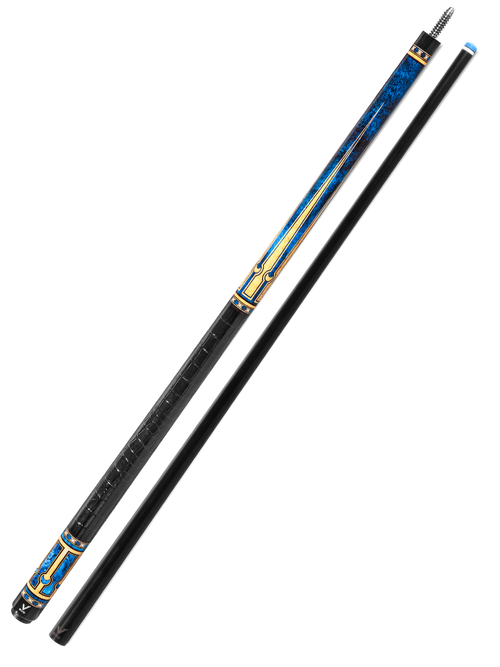 EVO Luna Sapphire Gate Leather Wrap Pool Cue 12