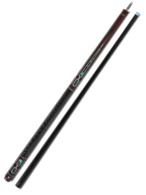 EVO Luna Malachite Eclipse Leather Wrap Pool Cue 12