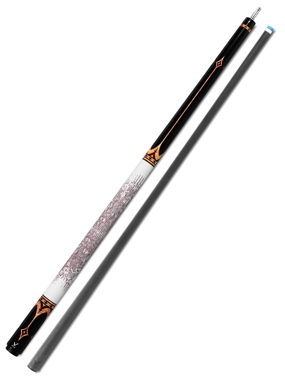 EVO Crown Royal Black Pool Cue with White Lizard Wrap